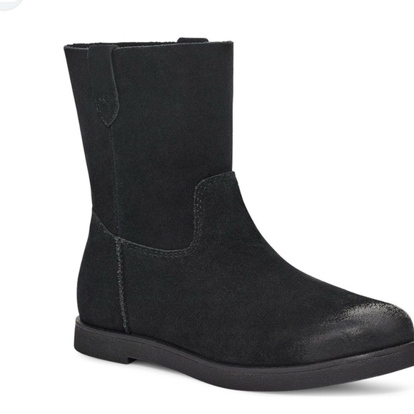UGG Josefene Suede Boots in Black Size 6 women ankle booties rustic point slipon - Picture 1 of 8